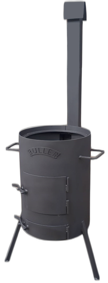 Мангал под казан с зольником и дымоходом BULLER (3мм)